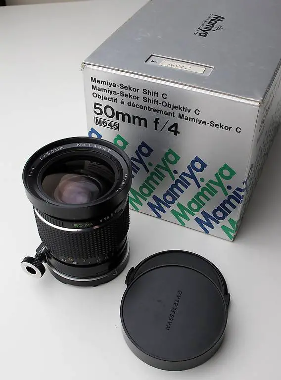 Mamiya 4/50 Shift Objektiv für Hasselblad F Kameras, Zörk