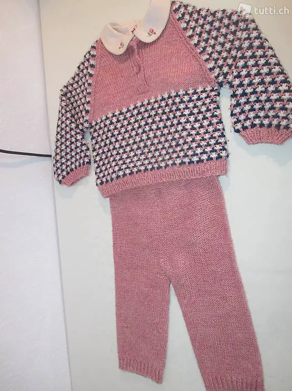 BABY GIRL- Gr. 86.92- HANDGESTRICKTER PULLOVER & SWEATHOSE