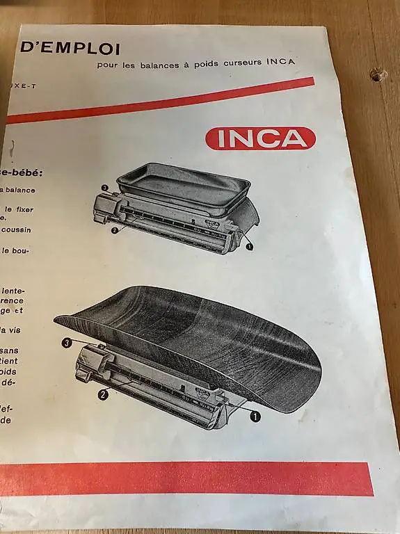 Waage mit Wagschale Baby Inca