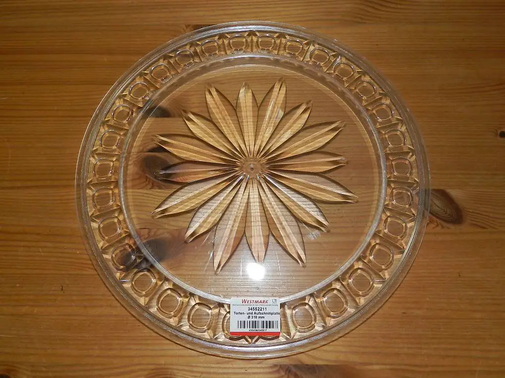 Tortenplatte 310 mm, transparenter Kunststoff, NEU