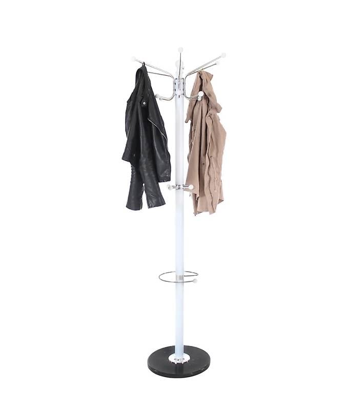 Garderobenständer weiss aus Metall und Marmor