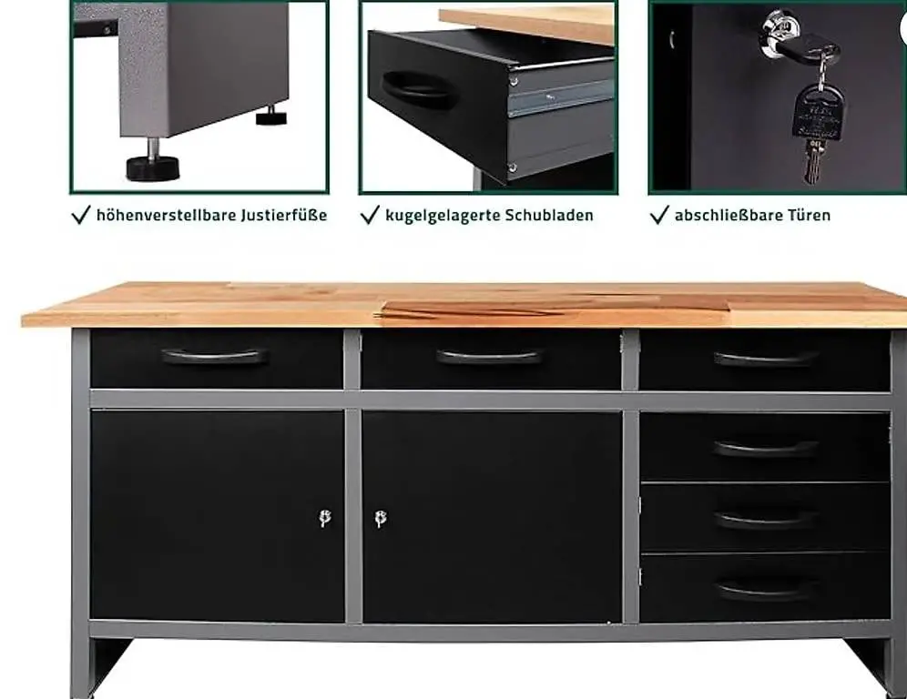 Werkbank Karsten Werktisch Packtisch 6 Schubladen