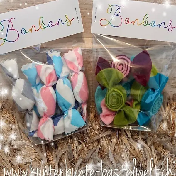 Bonbons aus Filz oder Stoff