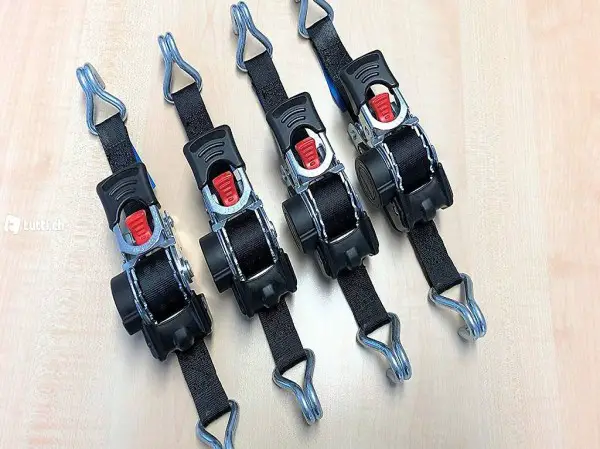 4 Stück Automatik Zurrgurt Spanngurt mit Spitzhaken