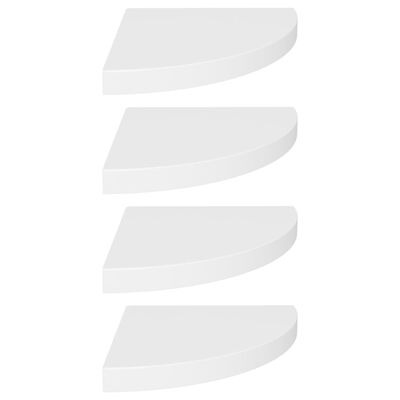  vidaXL Eck-Schweberegale 4 Stk. Weiss 35x35x3,8 cm MDF