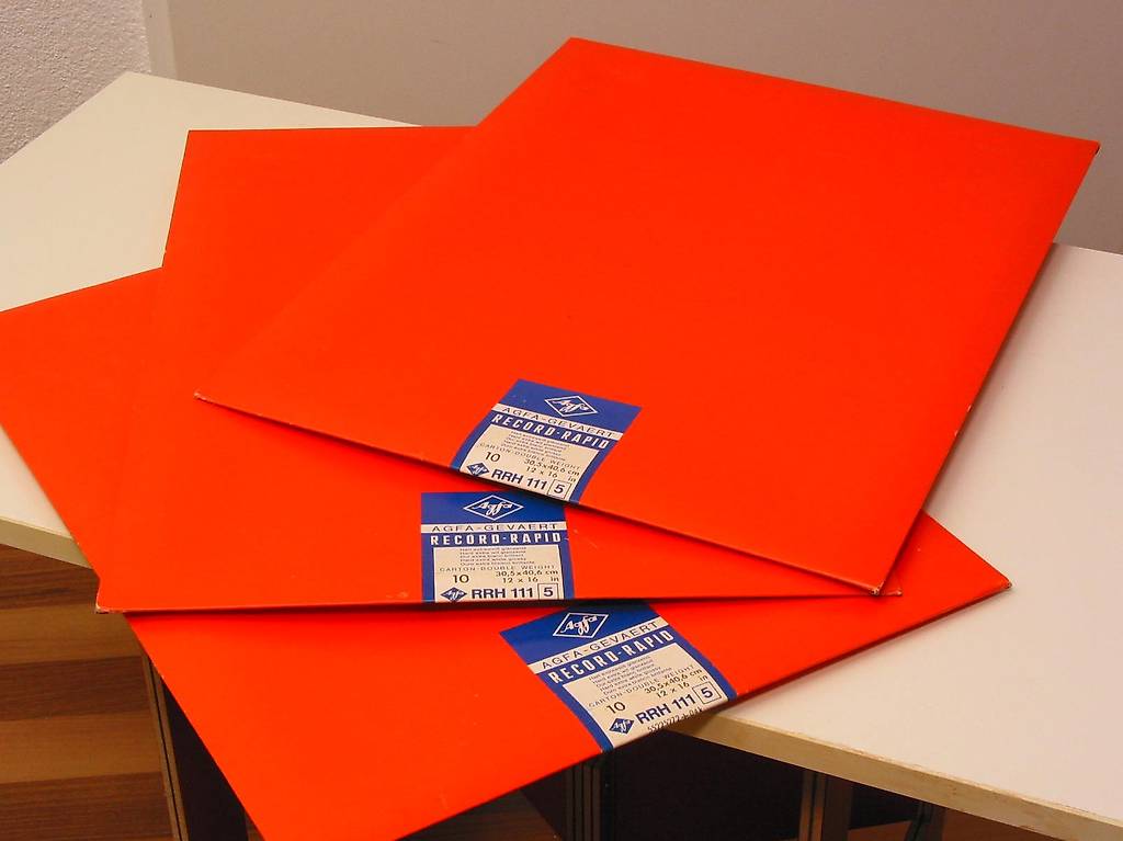 AGFA 3x Record-Rapid RRH-111 HART-5 Baryt Fotopapier 30x40cm