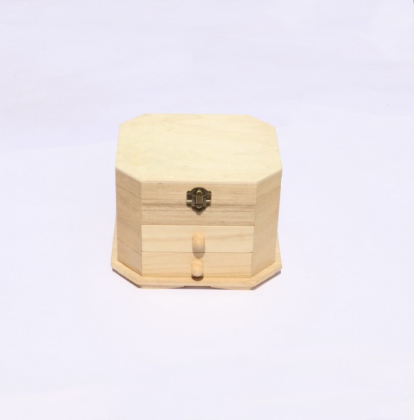 Schatulle aus Holz mit 2 Schubladen