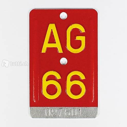 Velonummer AG 1966 / Kanton Aargau