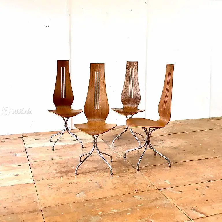  Midcentury teakstühle Esszimmer Stühle von Theo Häberli
