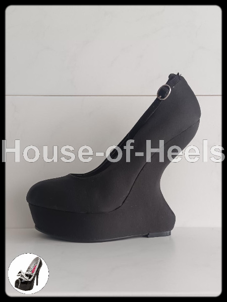 Escarpins CatWalk 38 talon 14,5cm plateau 3cm velours noir