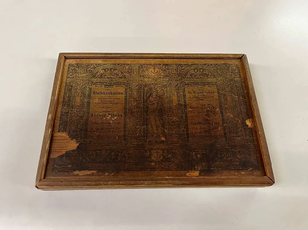 Antiker Steinbaukasten Anker-Blocks um 1900