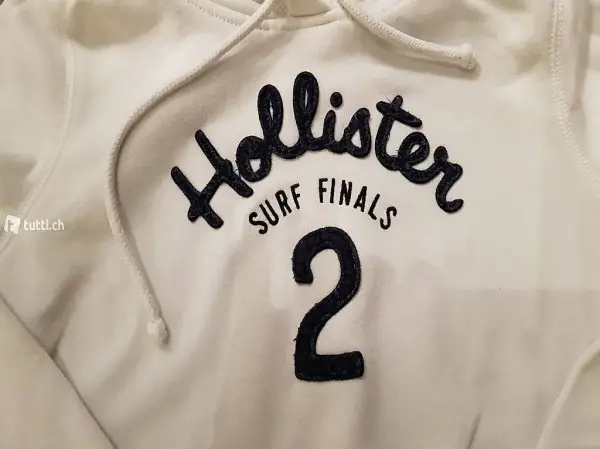 Hollister Kapuzenpullover, weiss, Gr. M