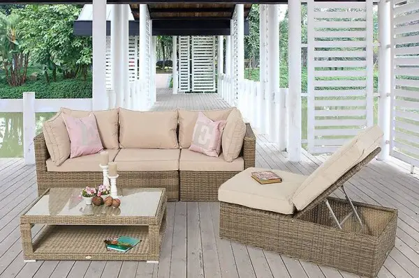  Rattanmöbel für Terrasse natural round