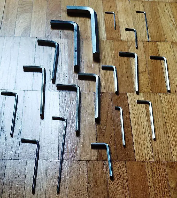 Inbusschlüssel, Silber - 18 Stück -