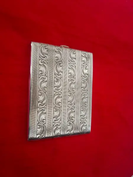 Antike Versilberte Zigarettebox 70er Jahre