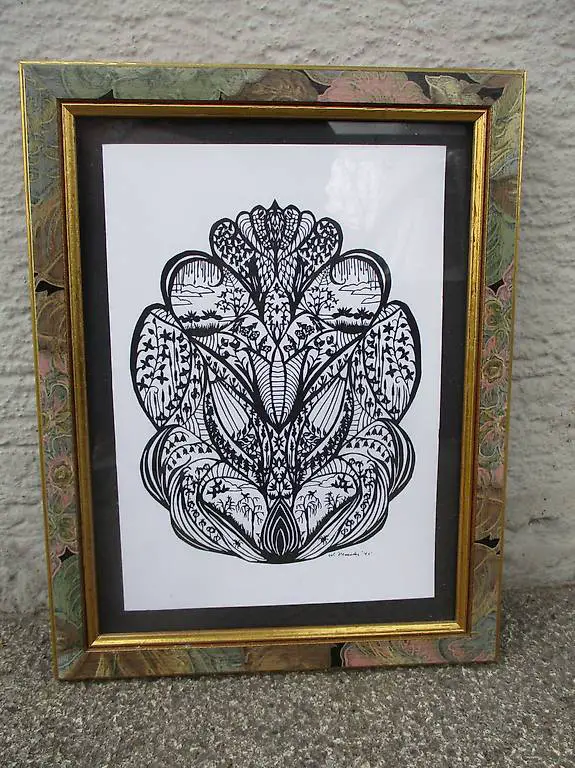 Scherenschnitt Baum W. Mäder Märki Marti 1945 1995 (? )