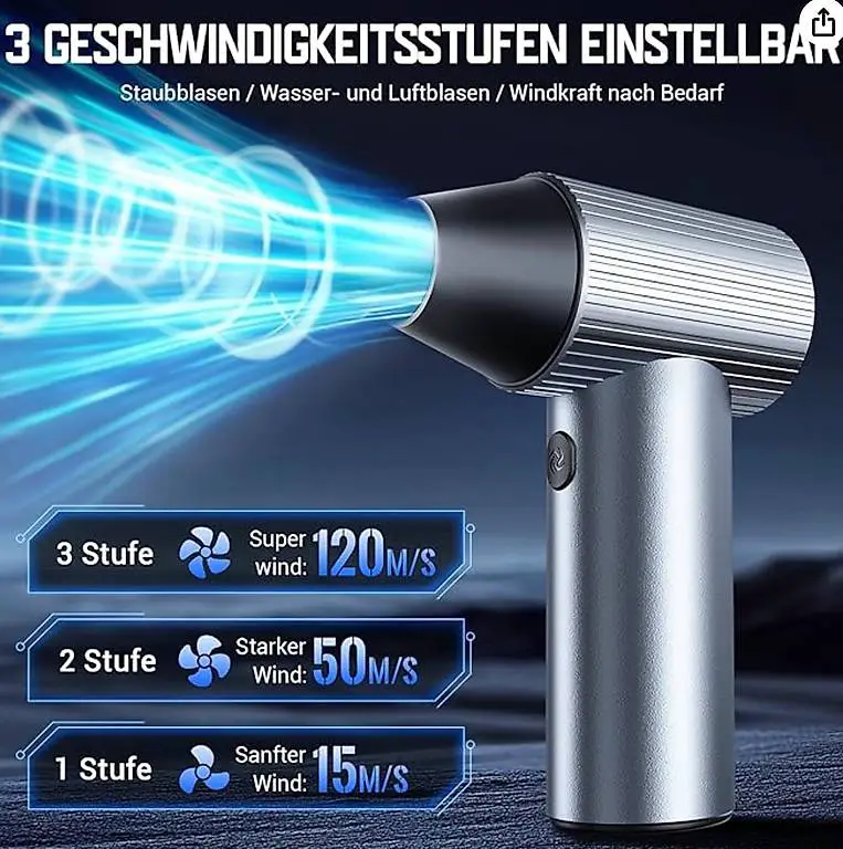Solareye Druckluft Compressed Air Duster, 3-Gang 300000 U/mi