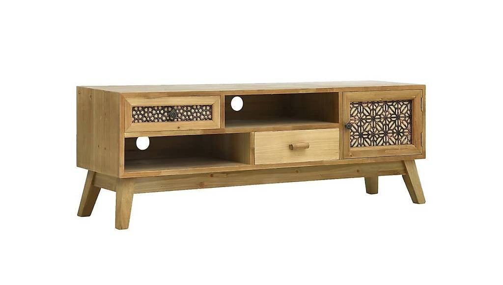 TV-Schrank mit Mustern Braun 120x30x42 cm Holz