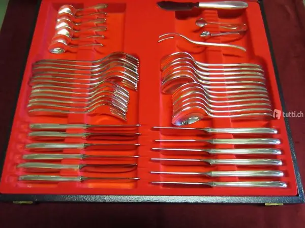  Garnitur 90 Gramm versilbert 45 teilig