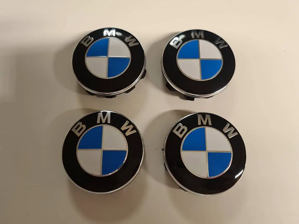 4 stk. nabendeckel bmw logo emblem 56mm blau weiss