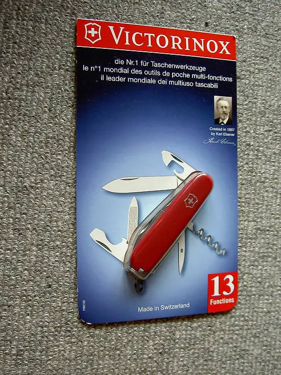 Sackmesser Victorinox im Blister mit Bild von K. ELSENER Neu