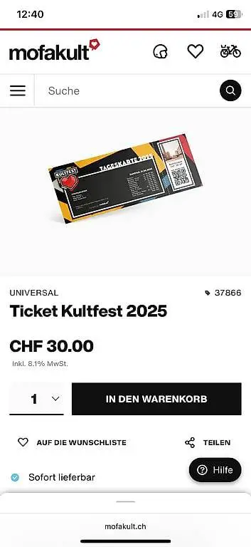 Kultfest ticket