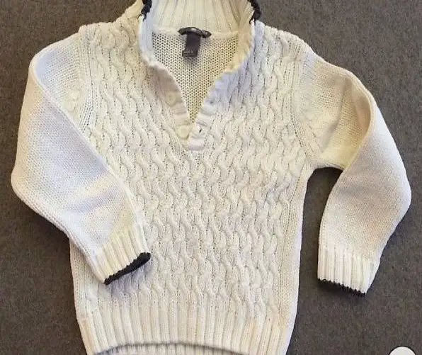 H&M Strickpulli mit Knopfleiste Gr. 104 weiss