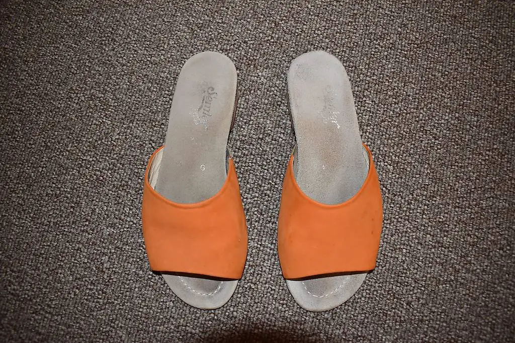 Orange Wildleder Pantolette, Marke Semler, Gr. 4 G