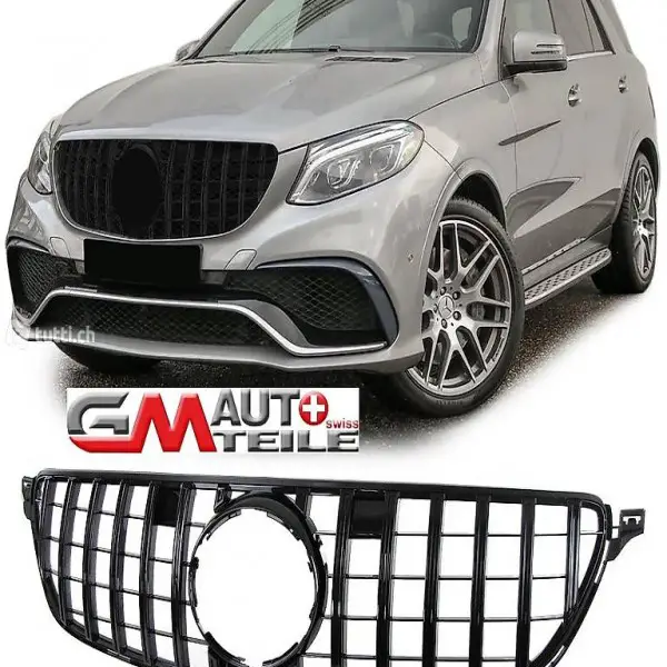  Sport Kühlergrill Schwarz glänzend für Mercedes GLE W166 ab