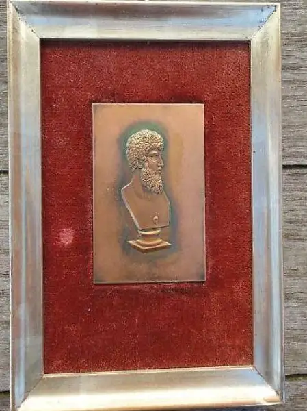  Bild Büste massiv auf Kupferplatte