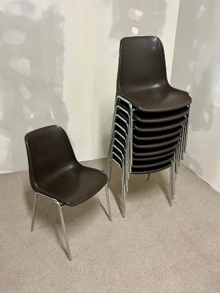 Stuhl stapelbar 6x Vintage Designklassiker braun