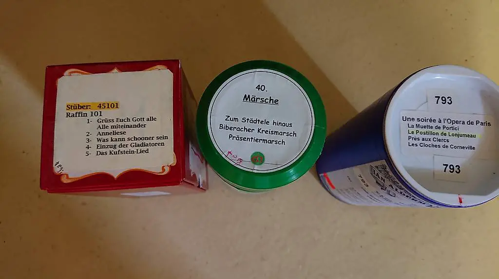 Gebrauchte 31er Drehorgel Notenrollen Raffin & Hofmann