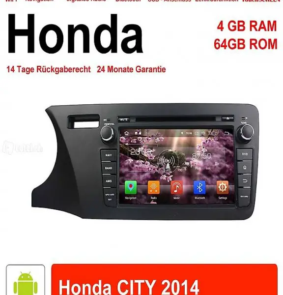  8 Zoll Android 9.0 Autoradio 4GB+64GB Für Honda CITY 2014