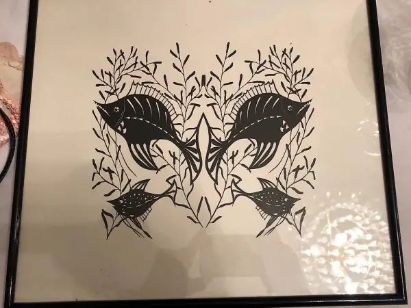 Scherenschnitt 32 x42 cm signiert