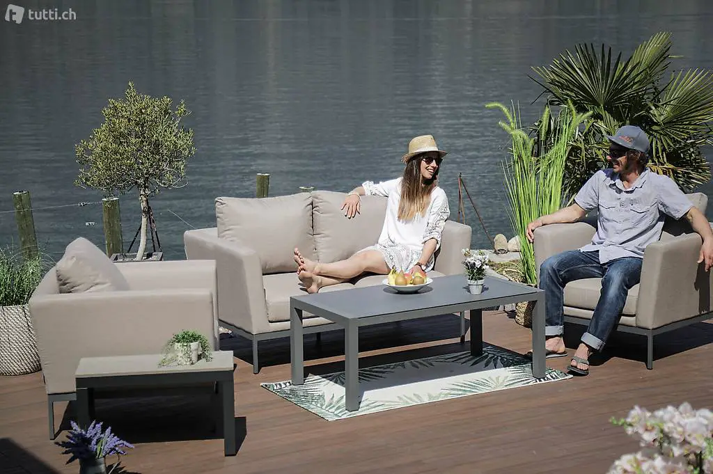 Ensemble de lounge Galaxy Sunbrella sable brun