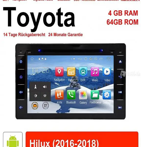  Android 9.0 Autoradio Für Toyota Hilux 2016-2018 Mit WiFi