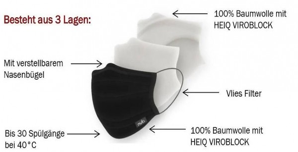  Textilmaske Nuts Heiq Viroblock Blau
