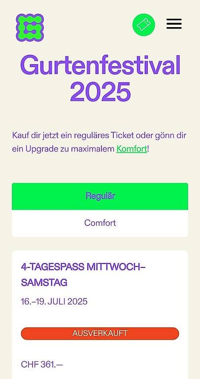 2 x 4- Tagespass für Gurtenfestival