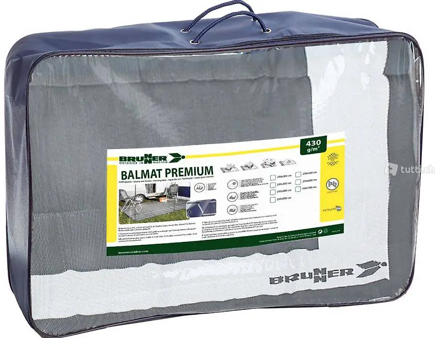  eltteppich Brunner Balmat Premium, grau/weiss, 3 x 3 m
