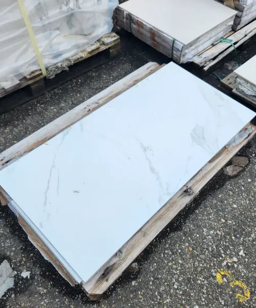 Fliesen Feinsteinzeug Weiss Statuario 120x60x1cm poliert