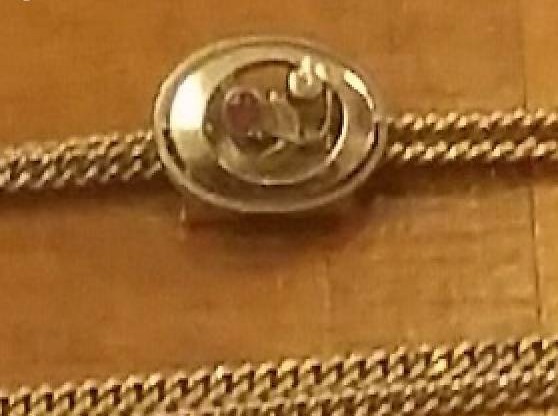 Damenuhrenkette mir rubin Double , 80 cm um 1900