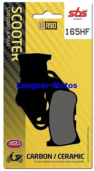 bremsbelag sbs 165 hf yamaha mio 110, cv jog, jog zr 50