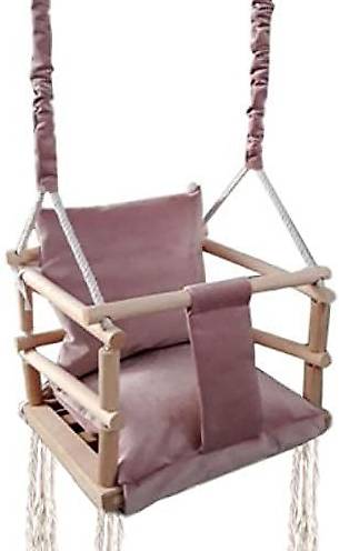 Babyschaukel Kinderschaukel Holz Stoff Babysitz