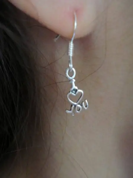 Crochets d"oreilles en Argent 925 LOVE