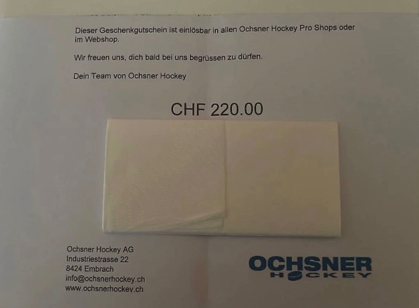 Ochsner Hockey Gutschein