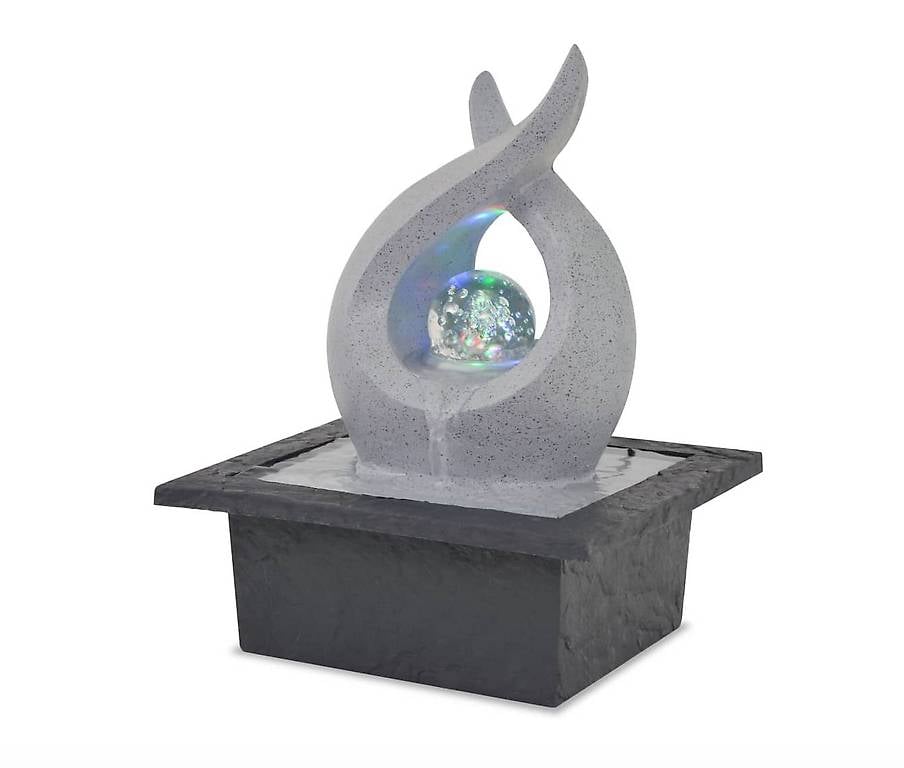 Zimmerbrunnen mit LED Polyresin kugel