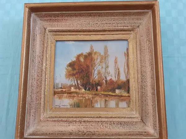  Ölbild Willy Müller Uferidylle