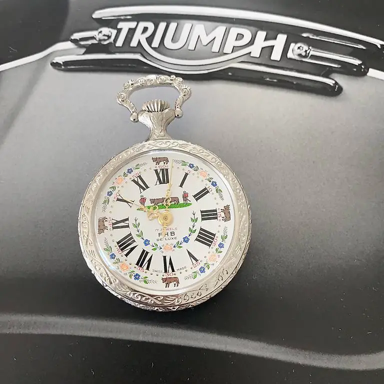 Taschenuhr "Chüeli Uhr" Handaufzug Kühe? ? Vintage