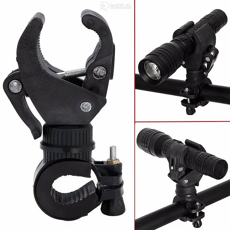  360° Fahrradhalterung LED Taschenlampe Halterung Lampenhalt