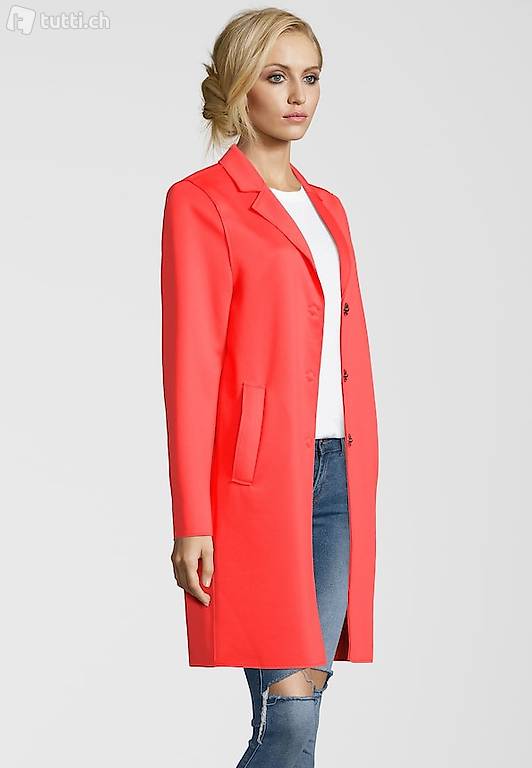 übergangsmantel ->blonde no.8 in neon-koralle gr. 36